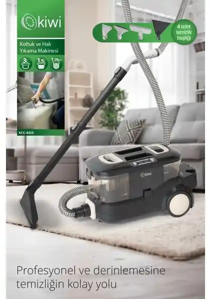 Kiwi KCC-4325W Siyah Çok Yönlü Ev ve Araç İçin Temizlik Makinesi Özellikleri