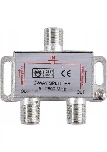 Rewel Splitter 1/2 2500 MHz Ev ve Ofis İçin Güçlü Çok Yönlü Sinyal Bölücü